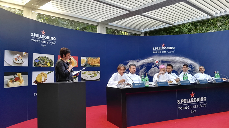 S.Pellegrino Young Chef 2016, giuria Italia: Davide Oldani, Andrea Berton, Cristina Bowerman, Alessandro Negrini, Fabio Pisani e Mauro Uliassi 